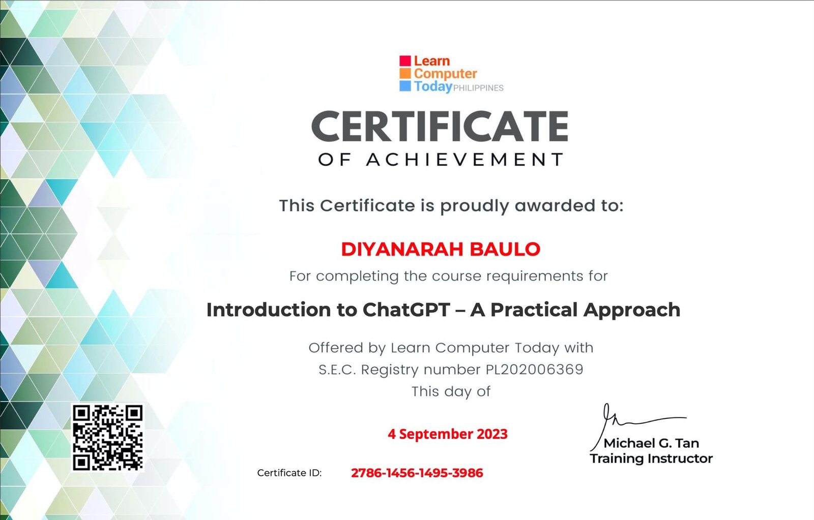 chatgpt - certification